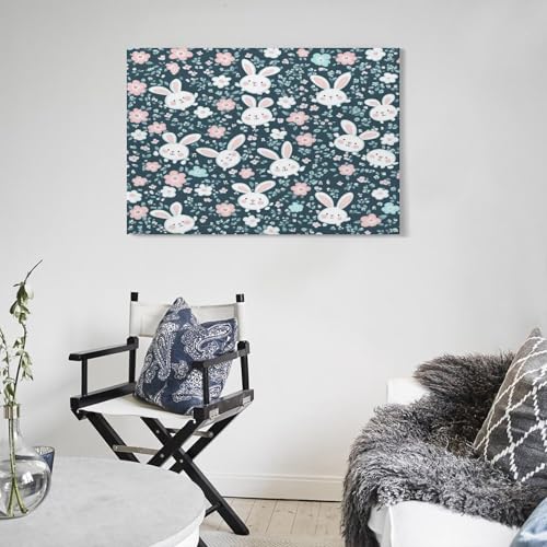 Decoration murale lapin retro grand tableau pour habiller un salon - 5