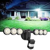 SANSI 55W 7000LM Motion Sensor Outdoor Security Lights, Super Bright 5000K Dusk to Dawn Flood Light, 320° Beam Angle, Best Outdoor Lights for Yard, IP65 Waterproof, ETL Listed, Black