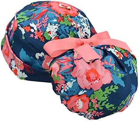 Womens Ponytail Surgical Scrub Hat Adjustable Large Chic
