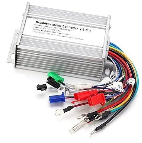 Clynex Controlador de motor de bicicleta eléctrica, controlador de onda sinusoidal silencioso y duradero, for bicicleta eléctrica scooter (48 V-72 V, tipo torre inclinada de Pisa) Controlador de patin