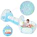 Yoobe Kids Play Tent Crawl Tunnel and Ball Pit with Basketball Hoop Playhouse for Toddlers Child (Raindrop)