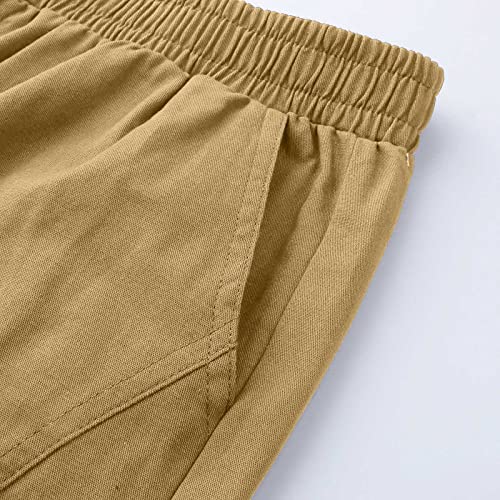 Hatop Mens Cargo Pants Loose Fit Work Pants Winter Workout Outdoor Water-Resistant Pants For Men With Pockets Khaki #TOP4