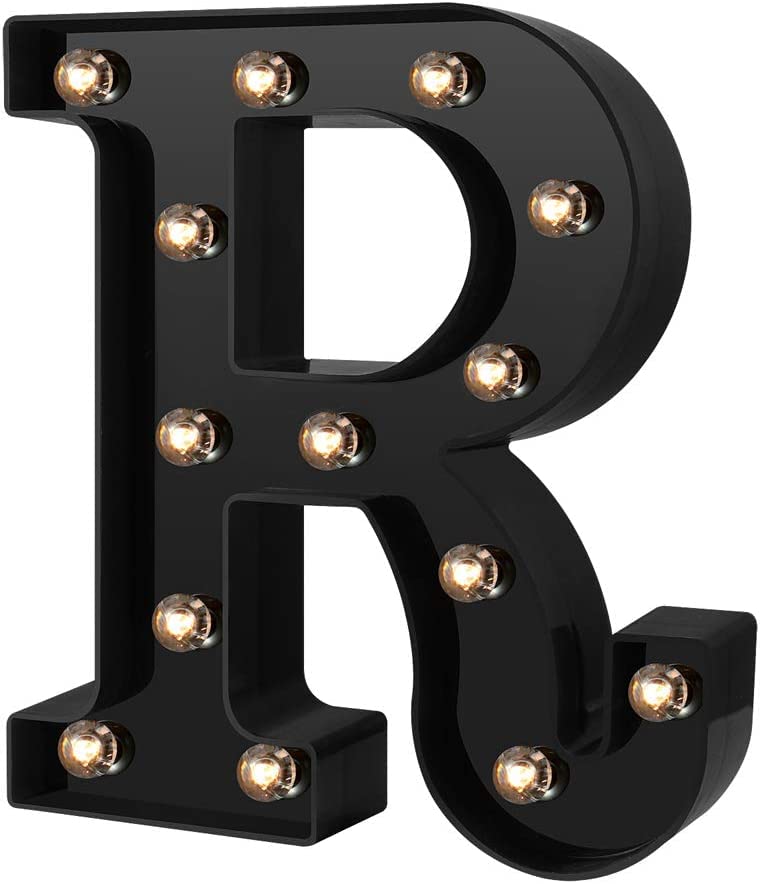 zhonghua LED Letter Lights, Alphabet Marquee Letters Sign LED Marquee Number Lights Sign for Night Light (R)