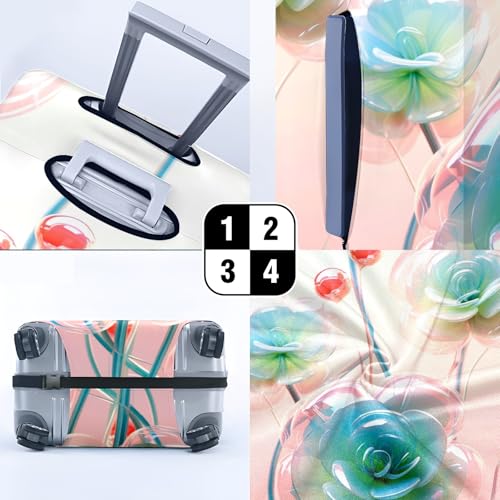 Travel Luggage Cover Suitcase Protector Scratch-Resistant Fit Not Included Suitcase Glass Roses XL-30-32in4