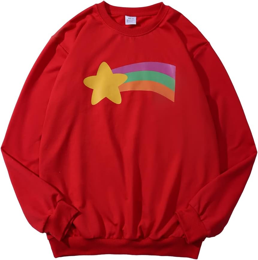 Gravity Falls Mabel Rainbow Star Crewneck Sweatshirt Pullover