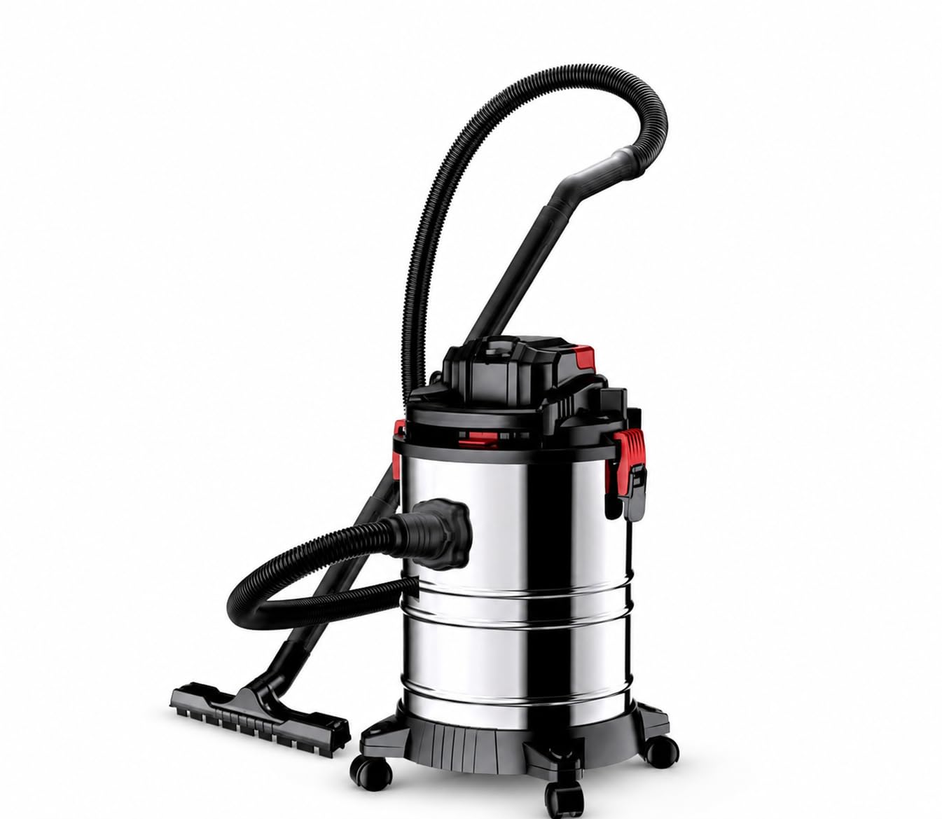 Chase Tools Wet and Dry Vacuum Cleaner, Stainless Steel Drum with Wheels | Flexible Hose Included, Floor Brush Attachment, Rolling Casters, Industrial Use, Blower Function-image-37