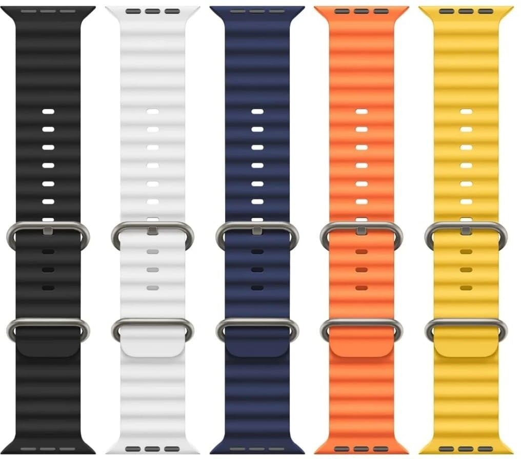 Parv International Silicone WatchBand Sports Loop Nylon Belt Smart Watch Ultra Strap G-Hook S59 44 mm Silicone Watch Strap (Multicolor)