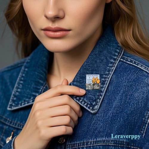 Image of Enamel Pin,I Was Normal 3 Cats Ago Lapel Pin,Cute pet Brooch,Humorous Kittens Badge,Decor DIY,Denim Jacket Canvas Bag Backpack Accessory,Gift For Cat Lover Teens Friends Conversation Opener