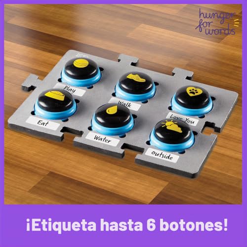 Miniatura 3 de Hunger For Words Alfombrilla Para Botones Comunicadores Para Mascotas Que Hablan 1 Módulo Individual Con Espacio Para 6 Botones, Alfombrilla Para Botones Comunicadores Para Perros