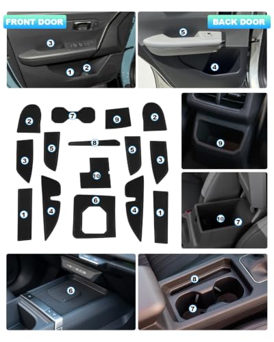 Image of CDEFG 15Pcs for 2027 Kia Seltos Door Slot Mat Console Pocket Insert | for 2027 Kia Seltos Accessories Door Slot Coverage Console Insert Pocket Rubber Set, Black (Not for Hyrbid Models)