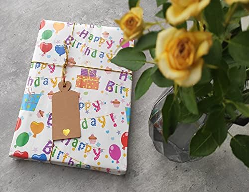 Parxara Brown Gift Tags with String Gold Heart Sparkle Shining 10x5cm Paper Kraft Tags 36pcs for Mother's Day Wedding Baby Shower Valentines Birthday Christmas (Brown)