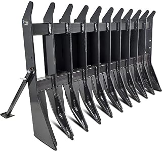 60" Root Clearing Rake Debris Silage Rock Skid Steer Tractor Loader Attachment Bucket