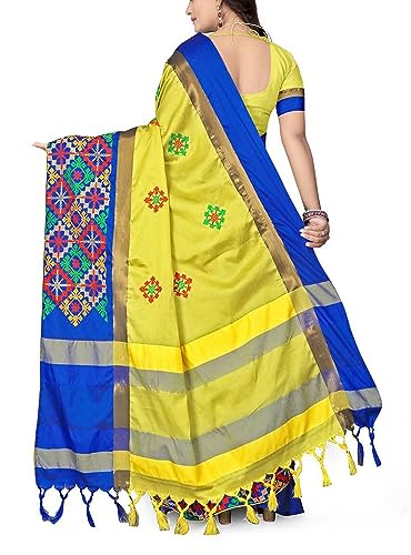 Generic yellow handloom silk saree – image 2