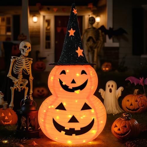 3FT Pumpkin Halloween Decorations Outdoor, 8 Modes Battery Operated...