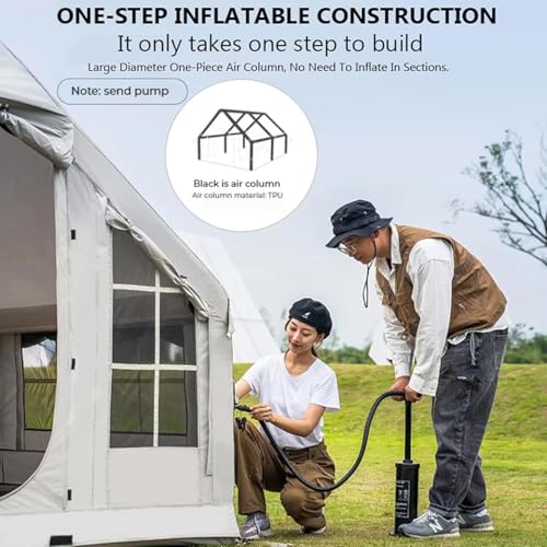 Carpa Inflable con Chimenea y Ventana para Camping hasta 8 Personas miniatura 3