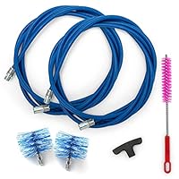 Pelletofen Reinigungsset Schornsteinreinigung Ø 80 + 100 mm | 6 m Nylon-Ofenrohrbürsten M12-Anschluss | Kompatibel mit BARETTO Zubehör, blau beschichteter Stahl