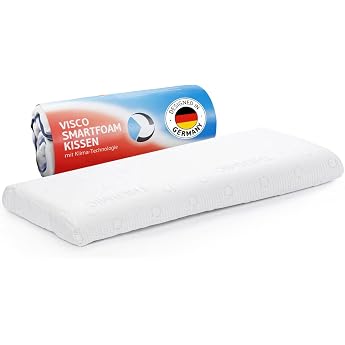 HADAR Low Stomach Sleeper Pillow 40 x 80 cm Flat 6 cm Pillow for Stomach Sleepers High-Quality Solid Memory Foam Thermoregulating Cover Ergonomic Sleep Pillow for Stomach Position Fits 40 x 80 cm