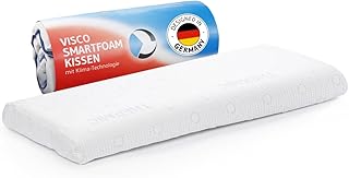 Bauchschläferkissen 40x80 HADAR low Thermic, Flaches 6cm Kopfkissen für Bauchschläfer, Hochwertiger Memory-Foam, Thermoregulierender Bezug, Ergonomisches Schlaf-Kissen für Bauchlage, passt in 40 x 80