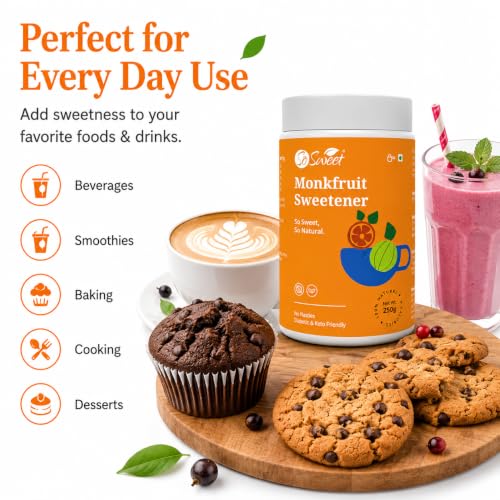 Image of So Sweet Monk Fruit Natural Zero Calorie Sweetener 750gm Pack of 3 (250g Each)