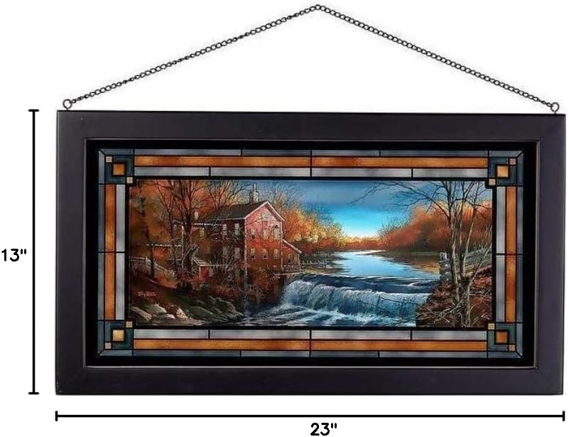 Wild Wings 5386500018 Autumn Afternoon Stained Glass Art, 23-inch Length, 13 inches x 23 inches