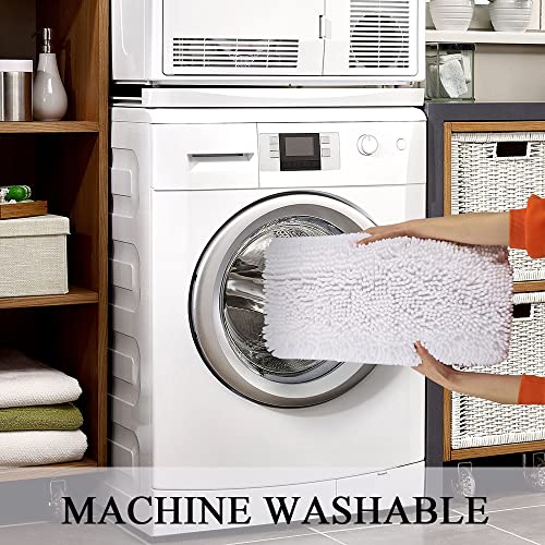 Bathroom Rugs Non Slip Chenille Long White Bathroom Runner With Rubber Backing, Fluffy Soft, Ultra Absorbent And Machine Washable Bath Shag Rug For Bathroom Tub And Double Sink (59" X 20", White) #TOP5