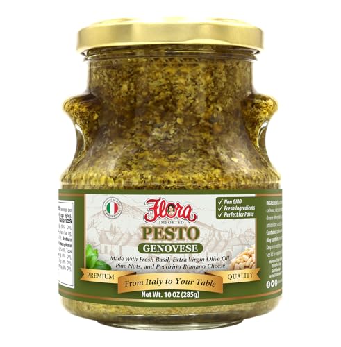 Flora Pesto Genovese – Traditional Italian Basil Sauce – Made in Italy – 6.7 oz
