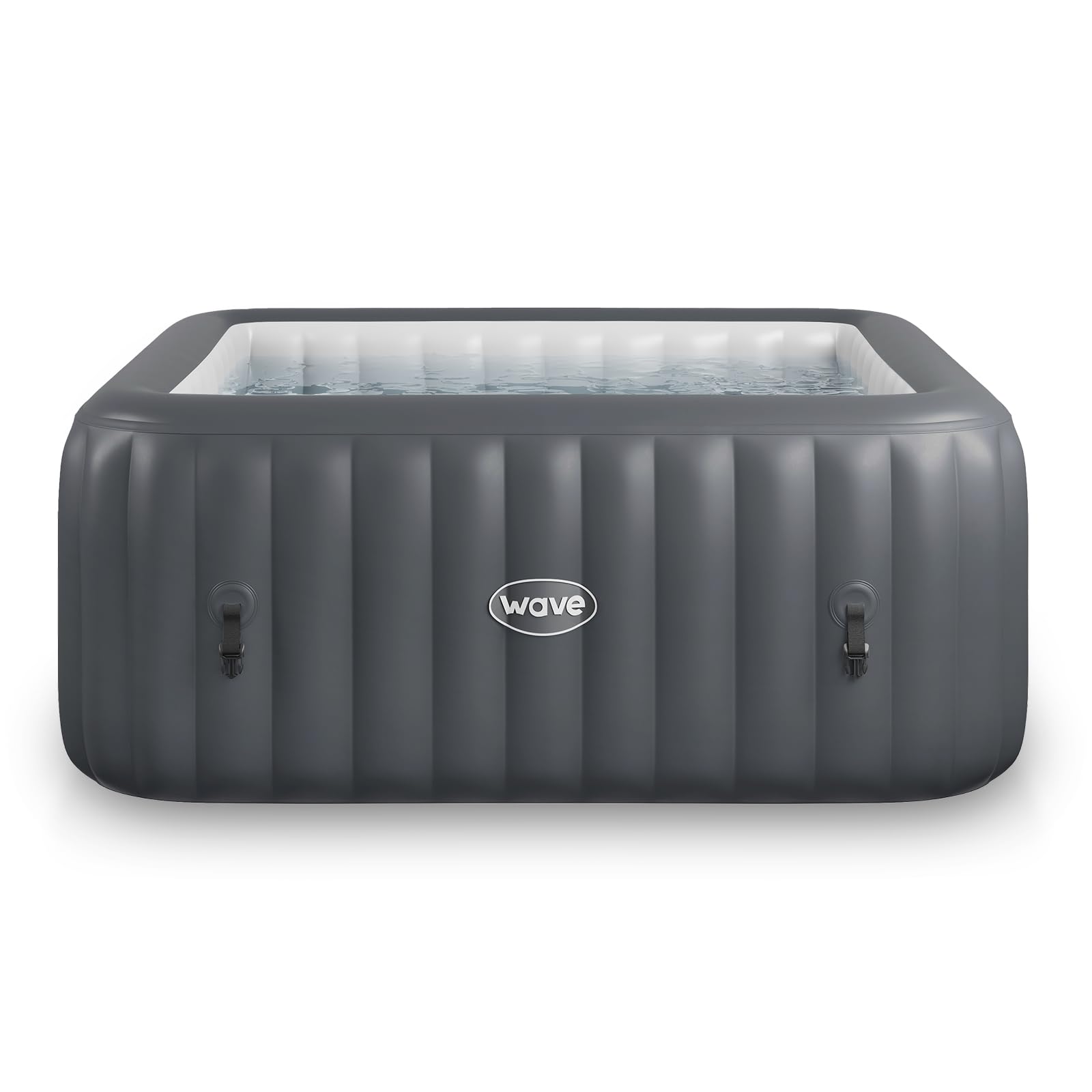 Wave Pacific 4-6 Person Inflatable Hot Tub | Integrated Eco Heater | 110/130 Aquajet Massage System | Anti-Freeze Protection | Quick 15-Minute Setup (Dark Grey, 4 Person | Standard)