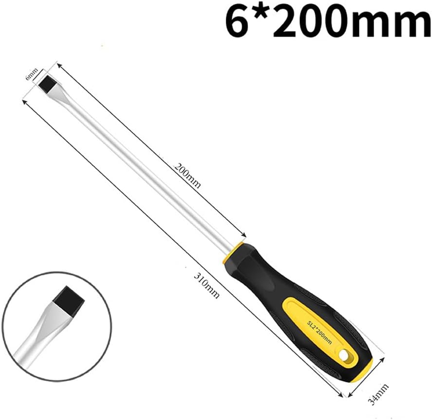 5 Pcs Slotted Flat Screwdriver Magnetic Tip Screwdriver Set Non-Slip Ergonomic Cushion Grip Screwdriver Set Kit For Auto Repair Electronics Furniture Assembly