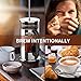 BASA French Press Coffee Maker, 34oz Coffee and Tea Makers with 4 Level Filtration System, BPA Free/FDA Approved, 304-Grade Stainless Steel, Heat Resistant Borosilicate Glass