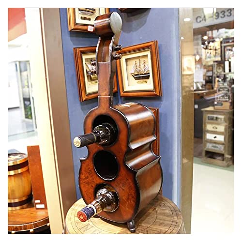 Soporte de vino madera forma violonchelo 20x16x60cm miniatura 1