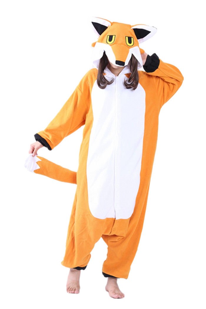 dressfan Animal Orange Renard Vêtements De Nuit Renard vêtements Cosplay vêtements De Noël Halloween Pyjamas pour Unisexe Adultes