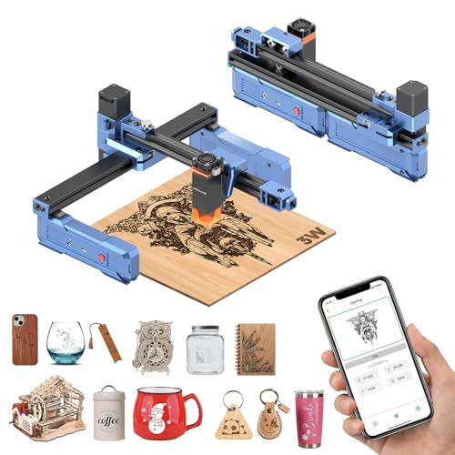 Artilume Laser Engraver 3000mW APP-Control-Foldable Design Laser Engraving Machine 200