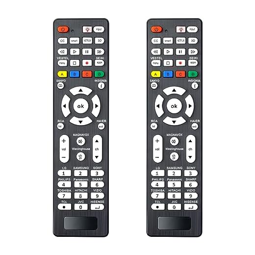 (Pacote com 2) Controle remoto universal de TV para Samsung, LG, Sony, Sharp, Vizio, Philips, Toshiba, Hitachi, Sanyo, JVC, TCL, Hisense, Vestel, Seiki, Insignia, Magnavox, haier, Panasonic All Series