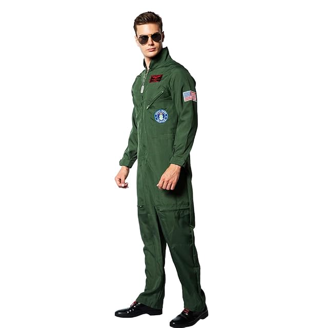 Foto 7 de 8 de EraSpooky Disfraz de Piloto de Hombre - Traje de Aviador y Fiesta de Halloween - Cosplay para Adulto