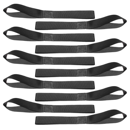 10 correas de amarre, 30 cm, color negro, 1000 kg, carga de trabajo, correas de sujeción cortas, juego de correas de fijación para asegurar la carga