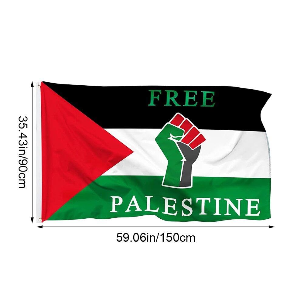 Bandiera Palestina 150 x 90 cm – Bandiera Palestina Peace Bandiere in poliestere fine (Israele Bandiera Palestina 150 x 90 cm – Bandiera Palestina Peace Bandiere in poliestere fine (Israele