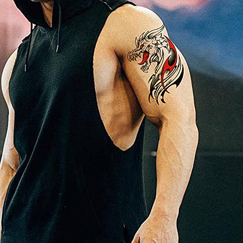 30 Sheets Large Dragon Tiger Temporary Tattoos, Arm Hands Face Tattoo Sticker For Men Women,Spider, Scorpion, Dragon Designs Long Lasting #TOP2