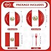 Greencian 96Pcs Peru Flag Party Supplies Peruvian National Day Plates and Napkins Peru Red and White Tableware Set for Peruvian National Sports Events Patriotic Festival Party Decorations，Serves 24 #4