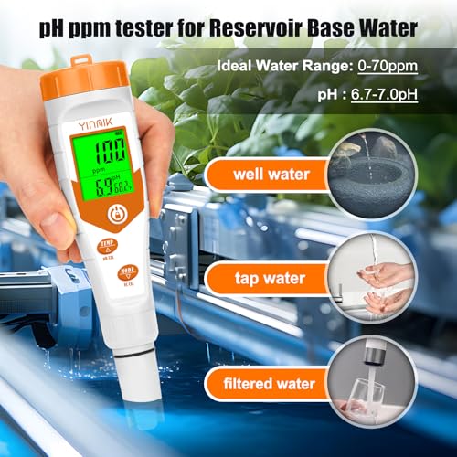 image for YINMIK pH Meter for Hydroponics PPM EC Meter for Plant Nutrients Simul
