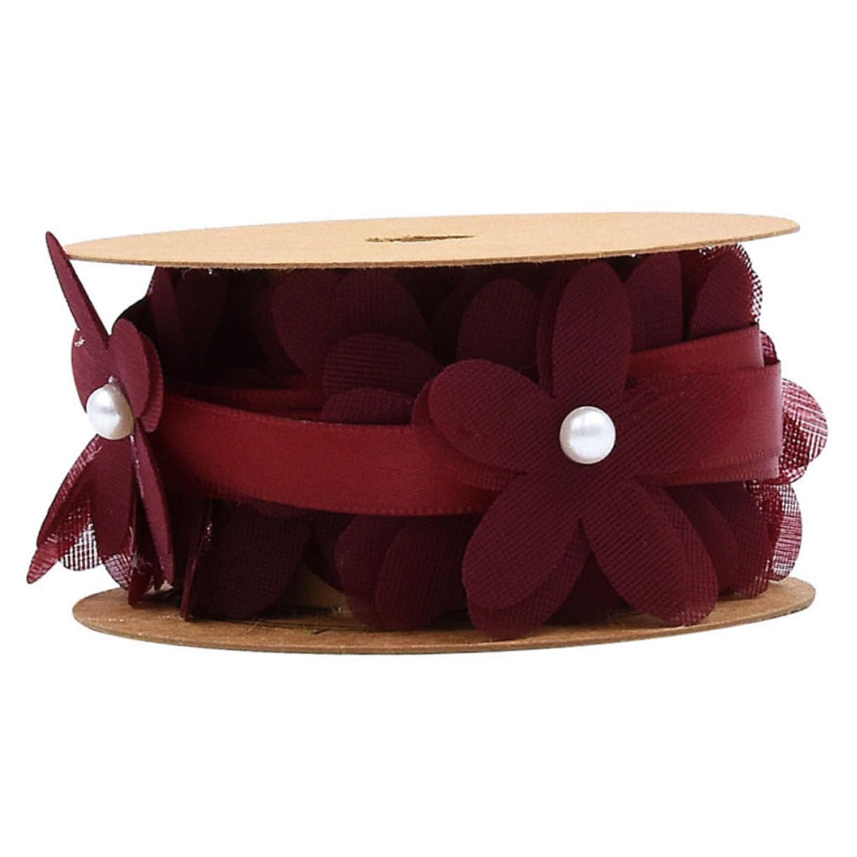 Abaodam 4rollen Kreatives Blumen Spitzenband Stoffband Für Hochzeiten -projekte Und Erhältlich Rosa Und Weinrot Für Dekoration Und Basteln