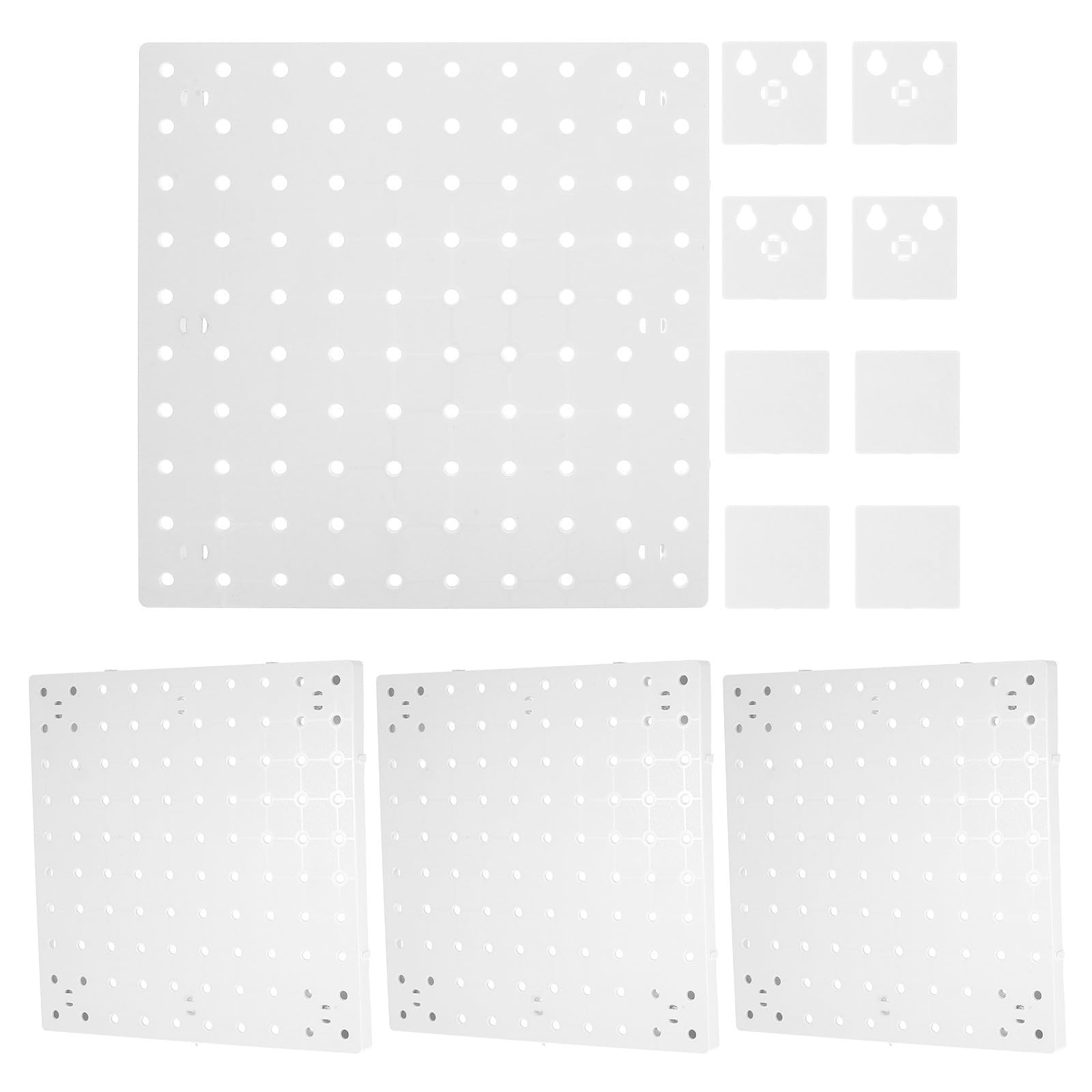 TOYANDONA 4 Piezas Tablero Perforado de Pared de Plástico Abs Blanco