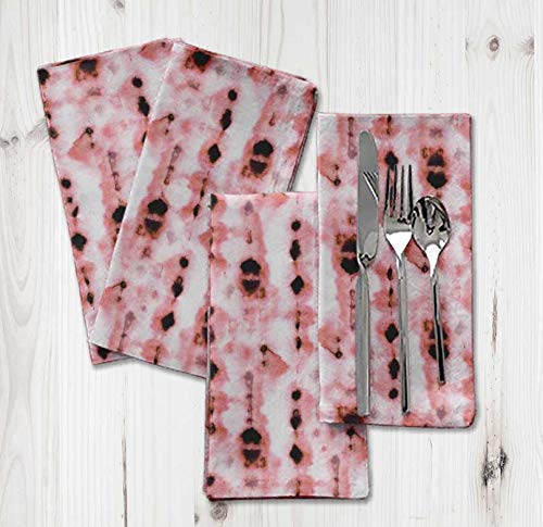 Serviettes de table en lin réutilisables S4Sassy rose tie-dye 20 x 20 pouces - 3