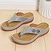 Sandali con Zeppa da Donna Infradito Casual Estivo con Decorazioni in Metallo Pantofole Piatte con Supporto per Arco Comode Scarpe da Spiaggia,Gray1,US7/EU38