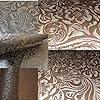 BOVINE 1MM Tooled Flower Leather with Bump Texture Artists' Western Flower Embossed Tooling Patterns Pre Tooled in India for Painting Etc. Art Supplies Staining Crafts (Reddish Bourbon Brown, 8"x12") #2