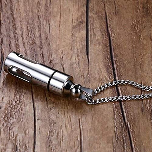LOVIVER Colar De Pingente De Urna De Vidro Aberto Em Aço Para Caixão De Suporte De Cinza De Cabelo D
