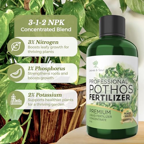 Professional Liquid Pothos Plant Fertilizer | 3-1-2 Concentrate for Epipremnums and Houseplants | Multi-Purpose Blend & Gardening Supplies | 8 oz Bottle