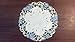 Doily Boutique Round Doily or Placemat with a Blue Rose on Ivory Material, Size 11 inches