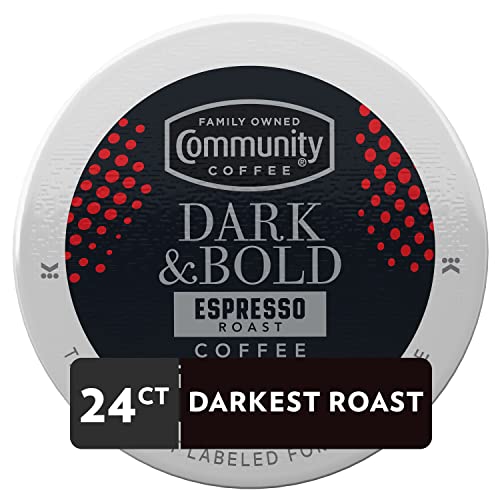 Image of Community Coffee Dark & Bold Espresso Roast 24 Count Coffee Pods, Compatible with Keurig 2.0 K-Cup Brewers, 24 count (Pack of 1)