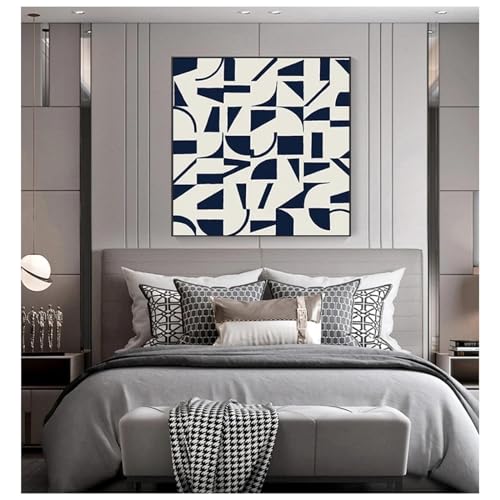 Tableau oiseau bleu abstrait 45x45 cm de YAJNILUCK déco salon