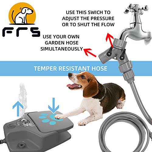 FURUISEN Dog Water Fountain Outdoor, Dog Sprinkler Toy Step on, Paw Activated Dog Drinking Fountain Water Dispenser for… - Image 5